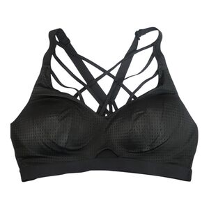 36C Victoria SPORT Womens Black Lined Wireless Pull On Racer Back Sports Bra